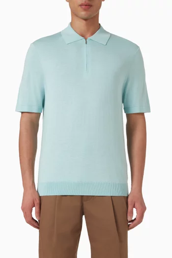 Polo T-shirt in Silk & Cotton