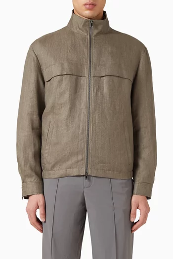 Delave Bomber Jacket in Linen