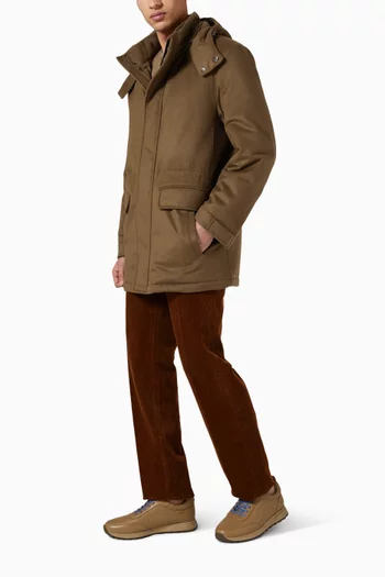 Insulated Jacket in Wool-cashmere