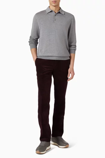 Polo Sweater in Silk & Cotton