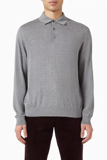 Polo Sweater in Silk & Cotton