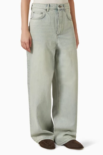 بنطال جينز بقصة فضفاضة دينم