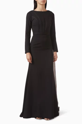 فستان مقسم لأجزاء بكاب كريب وأورجانزا