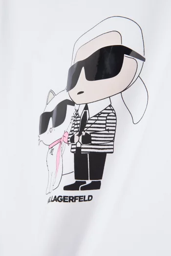 تي شيرت بطبعة القط تشوبيت مزيج قطن