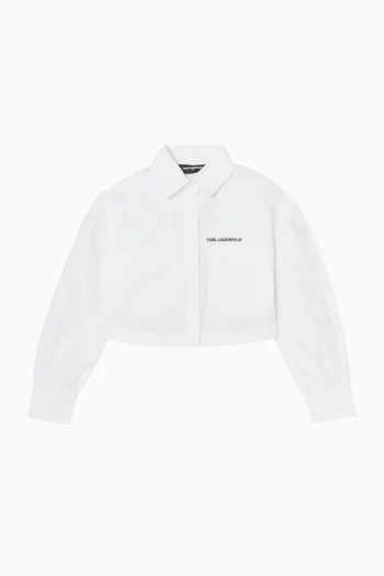 قميص بطبعة شعار الماركة قطن