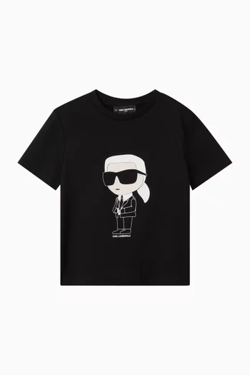 تي شيرت بطبعة شعار الماركة قطن