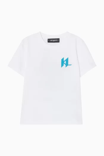 تي شيرت بطبعة شعار الماركة قطن جيرسيه