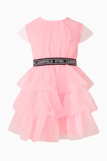 Logo Dress in Tulle
