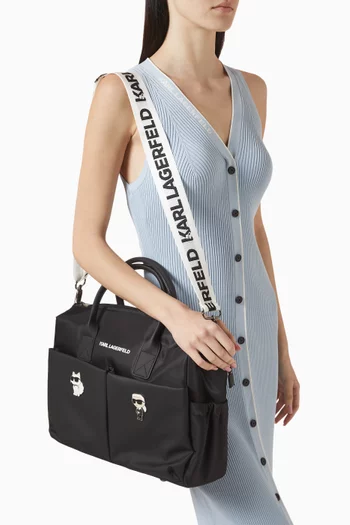 Choupette Logo Graphic Changing Bag in Silky Polyester