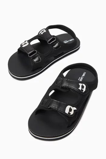 Logo-patch Sandals in Canvas