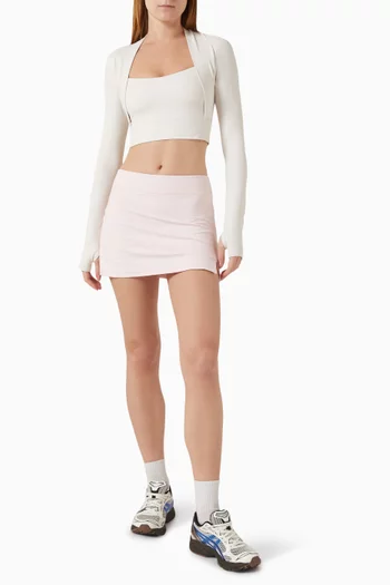 بلوزة سوفتسكالب بنمط بوليرو بأكمام طويلة