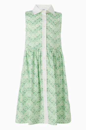 Monogram-print Wavy Dress