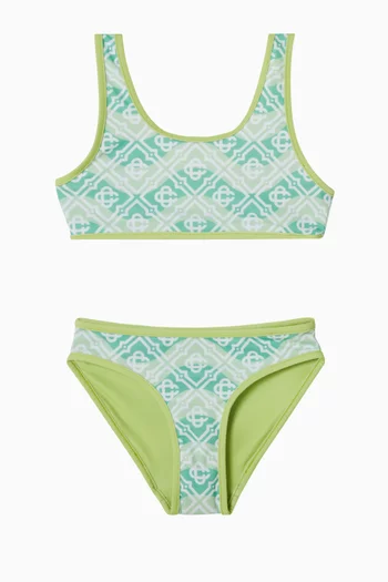 Monogram-print Bikini Set