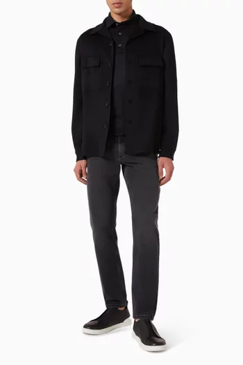 Stone‑washed Roccia Jeans in Cotton