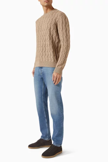 Crewneck Sweater blends in Linen, Cashmere & Silk