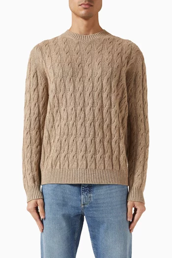 Crewneck Sweater blends in Linen, Cashmere & Silk