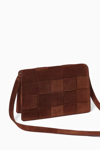 Small Delphine Crossbody bag in Woven Suede