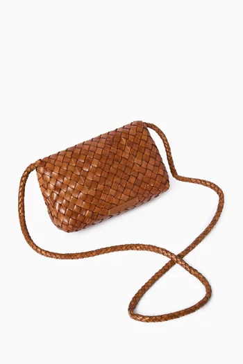 Mini Vinnie Crossbody Bag in Woven Leather