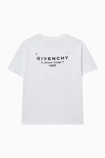 تي شيرت بطبعة شعار الماركة قطن