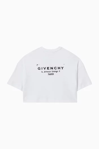 Cropped Logo T-shirt in Cotton