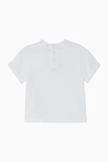 تي شيرت مطرز بشعار الماركة قطن