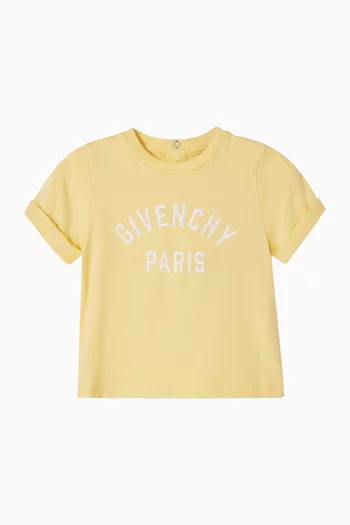 تي شيرت مطرز بشعار الماركة قطن