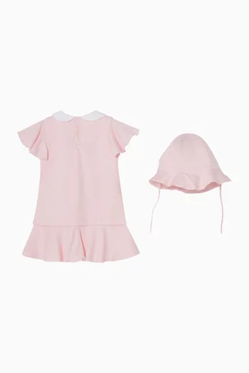 طقم فستان بياقة جيرسيه قطني