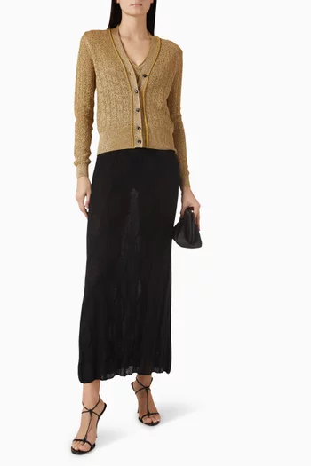 كارديغان بحياكة على شكل زهور لوركس