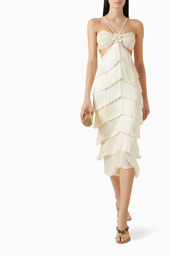 Lya Fringe Midi Dress