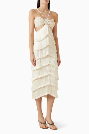 Lya Fringe Midi Dress