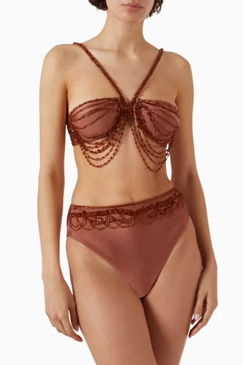 x Camila Coelho Golden Dune Bikini Briefs