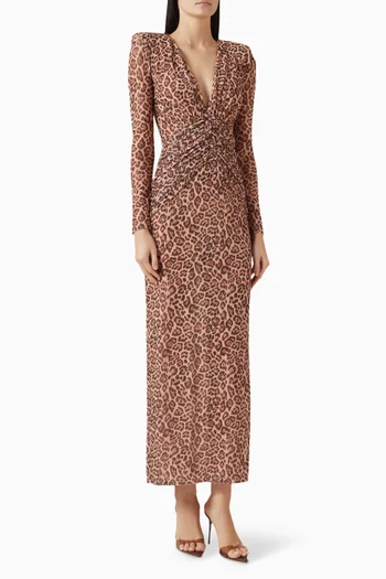 فستان بانثيرا طويل تول