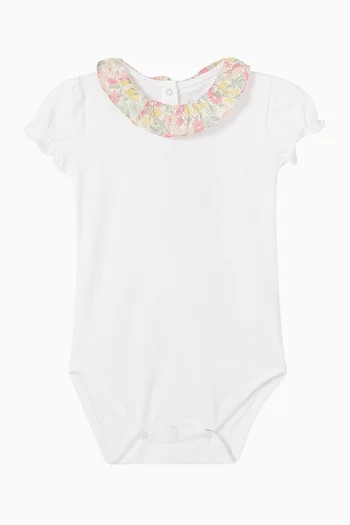 Ruffled Collar Bodysuit in Cotton