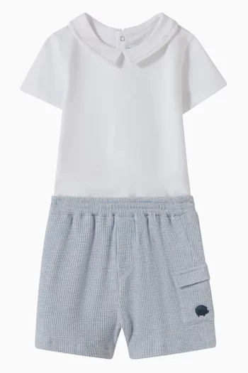 شورت بنقشة وافل قطن