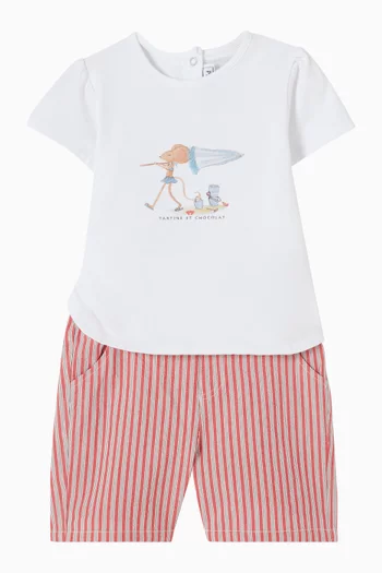 شورت بنقشة مخططة