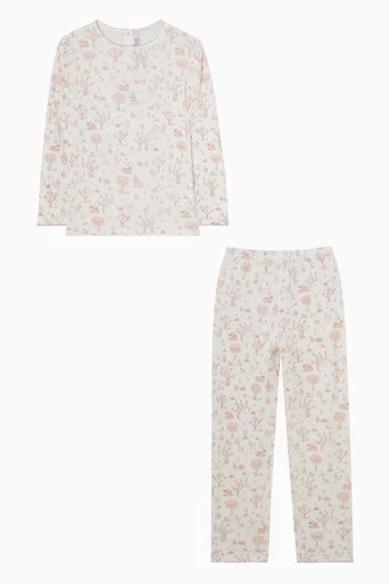 Flower Print Pyjamas in Cotton