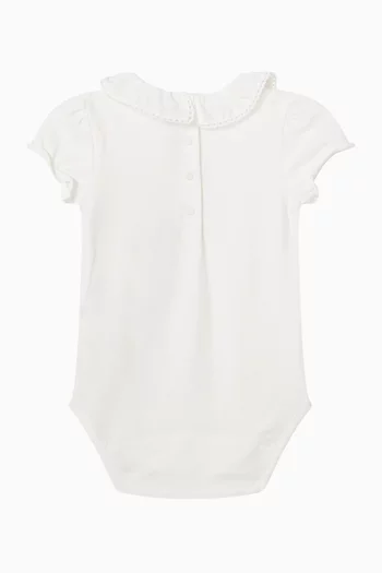 Ruffle Collar Bodysuit in Cotton