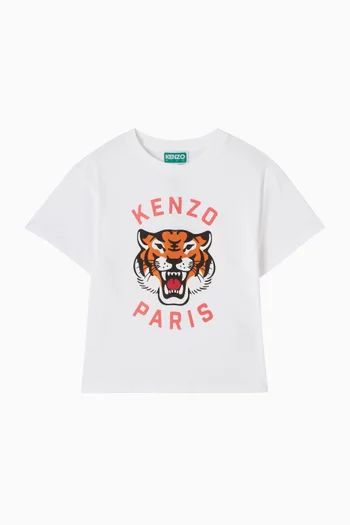 Tiger Logo T-shirt in Cotton