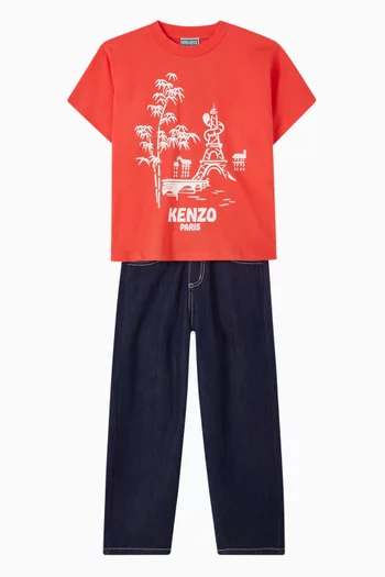 Graphic-print T-shirt in Cotton