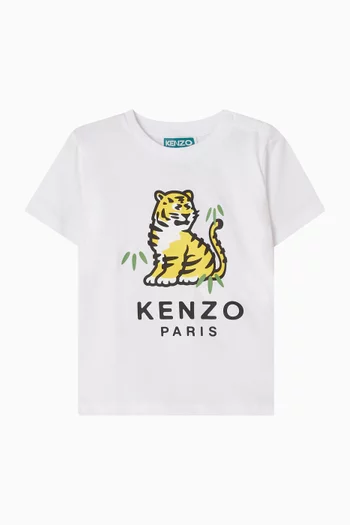 Tiger Logo T-shirt in Cotton