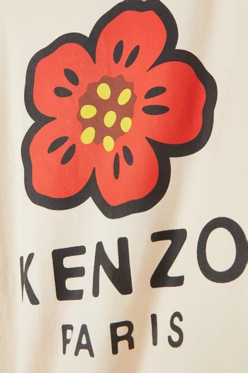 تي شيرت بطبعة زهرة خشخاش قطن عضوي