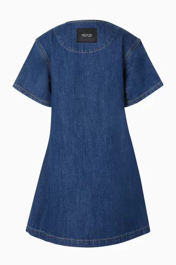 Sequinned Daisy Dress in Denim