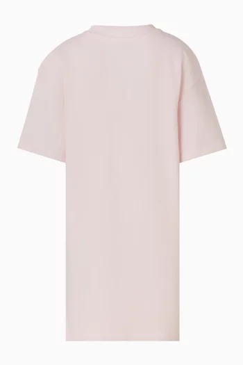 Rhinestone Logo Dress in Cotton