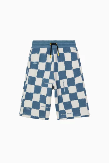 Check Sweatshorts in Cotton