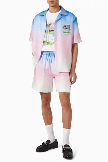 Volcano Gradient Shorts in Silk-twill