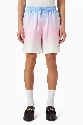 Volcano Gradient Shorts in Silk-twill