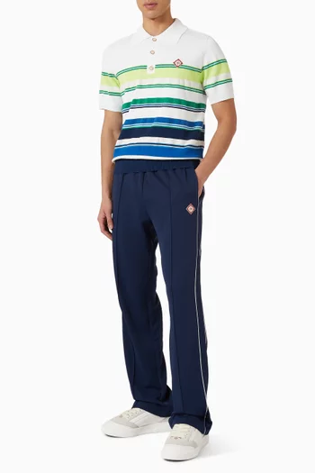 Gradient Striped Polo Shirt in Knit