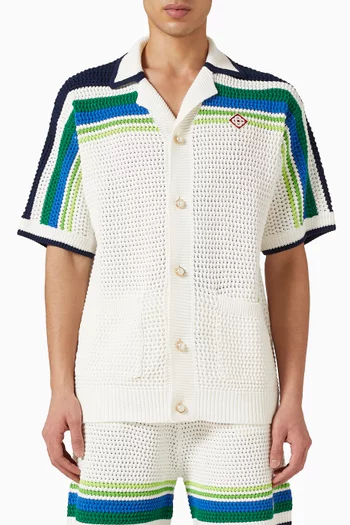 Striped Shirt in Crochet-knit