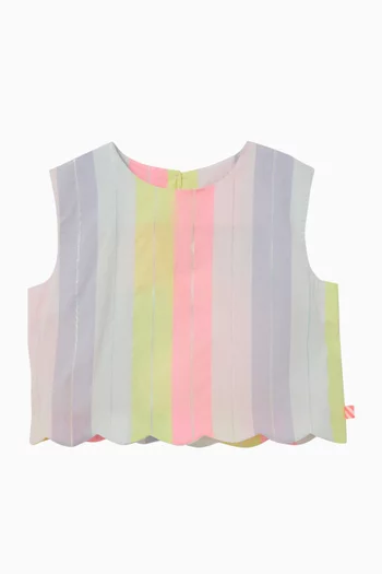 Striped Scallop Top