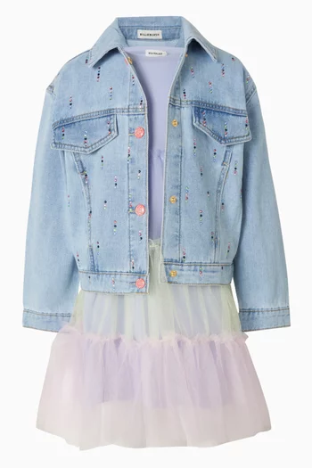 فستان بنمط تي شيرت قطن وتول